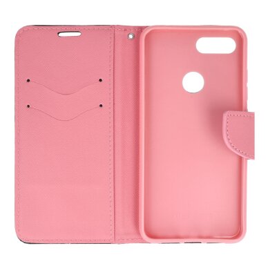 Xiaomi MI8 LITE juoda+rožinė FANCY DIARY dėklas 2