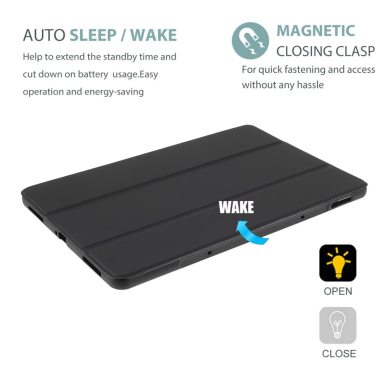 Xiaomi Pad 5/ Pad 5 PRO 11" juodas silikoninis TRIFOLD dėklas 6