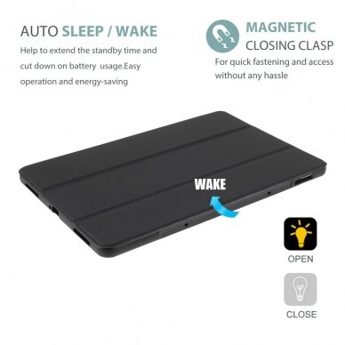 Xiaomi Pad 5/ Pad 5 PRO 11" juodas silikoninis TRIFOLD dėklas 6