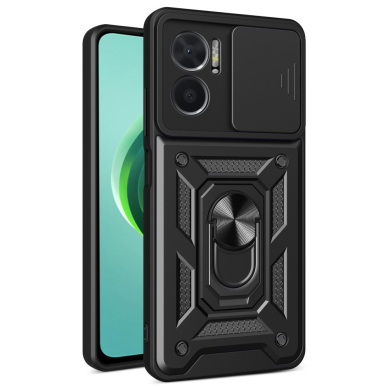 XIAOMI POCO M4 5G / REDMI 10 5G black RING ARMOR WITH CAMSHIELD nugarėlė