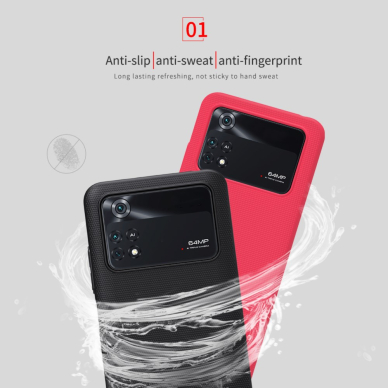 XIAOMI POCO M4 PRO juoda NILLKIN SUPER FROSTED nugarėlė 1
