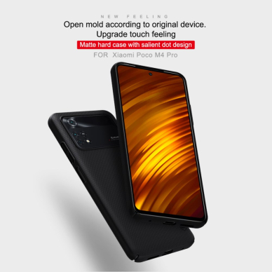 XIAOMI POCO M4 PRO juoda NILLKIN SUPER FROSTED nugarėlė 14