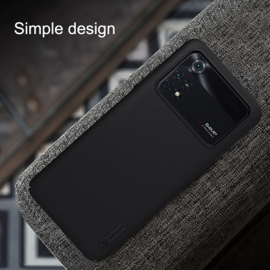 XIAOMI POCO M4 PRO juoda NILLKIN SUPER FROSTED nugarėlė 15