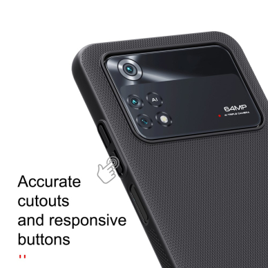 XIAOMI POCO M4 PRO juoda NILLKIN SUPER FROSTED nugarėlė 4