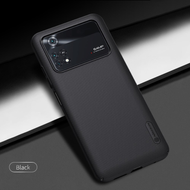 XIAOMI POCO M4 PRO juoda NILLKIN SUPER FROSTED nugarėlė 6