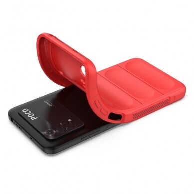 XIAOMI POCO M4 PRO raudona Tracy Anti-slip Rugged nugarėlė 3