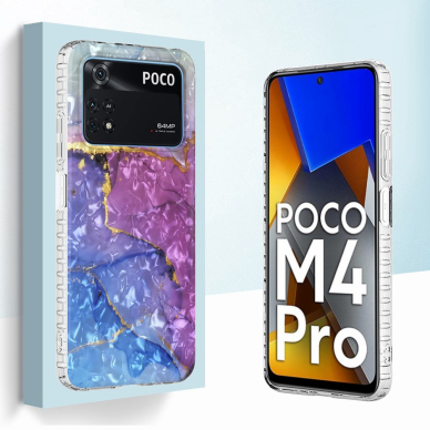 XIAOMI POCO M4 PRO Tracy IMD IML nugarėlė Blue&Purple Marble13 1