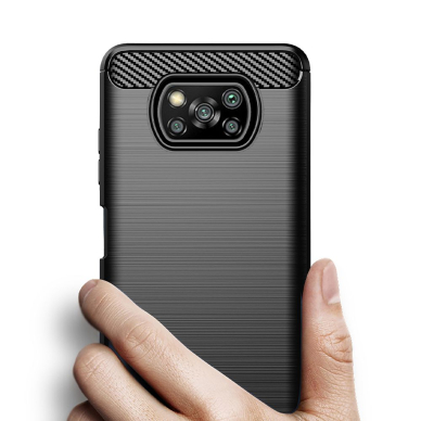 XIAOMI POCO X3 NFC / X3 PRO juoda LYGCARBON nugarėlė 9