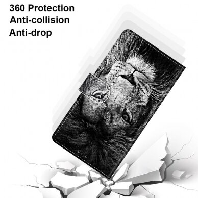 Xiaomi Redmi 10 Tracy fashion dėklas Black White Lion Head 4