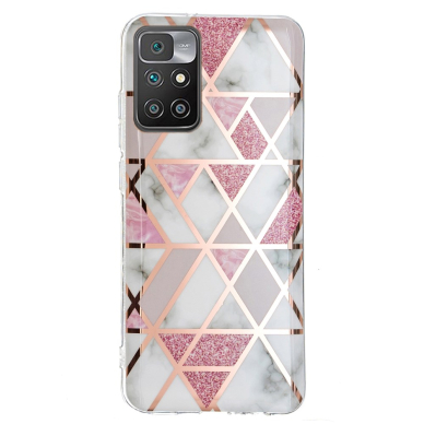 Xiaomi Redmi 10 Tracy nugarėlė Geometric marble Pink/White
