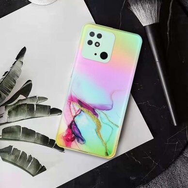 XIAOMI REDMI 10C/POCO C40 Tracy nugarėlė LASER MARBLE Red/Yellow 2