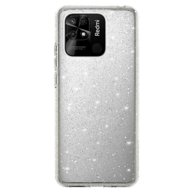 XIAOMI REDMI 10C/POCO C40 skaidri Crystal Glitter nugarėlė 1