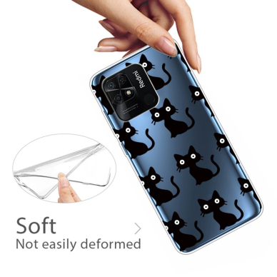 XIAOMI REDMI 10C/POCO C40 Tracy clear nugarėlė Black Cats 1