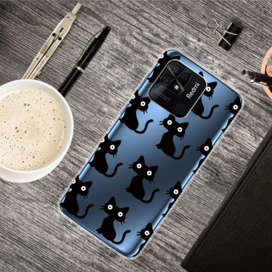XIAOMI REDMI 10C/POCO C40 Tracy clear nugarėlė Black Cats 3