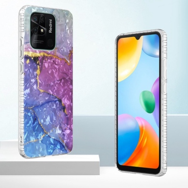 XIAOMI REDMI 10C/POCO C40 Tracy IMD IML nugarėlė Blue&Purple Marble13 1