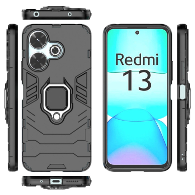Xiaomi Redmi 13 black RING ARMOR nugarėlė 4