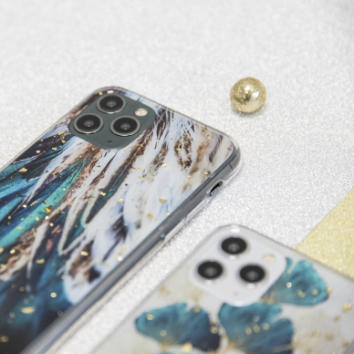 XIAOMI REDMI 13C Gold Glam Feathers nugarėlė 13