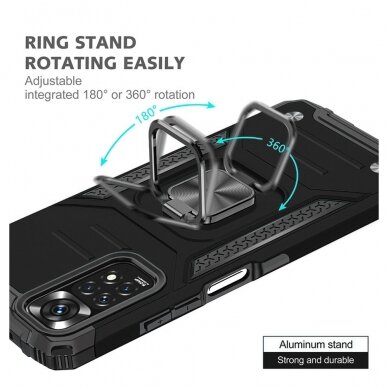 Xiaomi Redmi 13C/Poco C65 black NITRO RING ARMOR nugarėlė 5