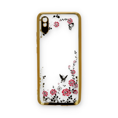 XIAOMI REDMI 9A aukso spalvos perfect FLOWERS nugarėlė 1