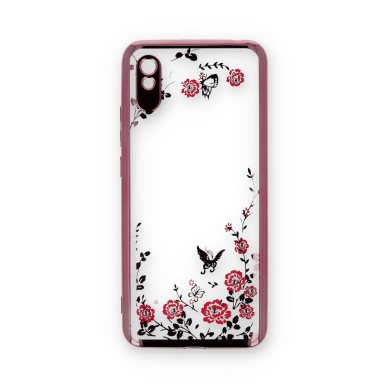 XIAOMI REDMI 9A rausva perfect FLOWERS nugarėlė 1