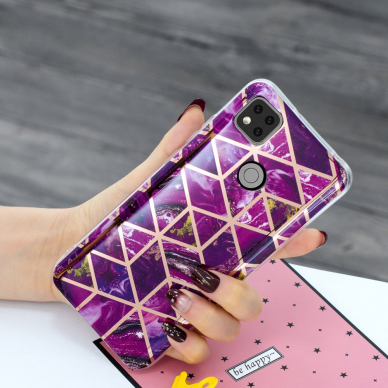 Xiaomi Redmi 9C/10A Tracy nugarėlė Geometric purple marble 3