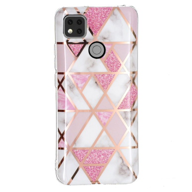 Xiaomi Redmi 9C/10A Tracy nugarėlė Geometric pink marble 1