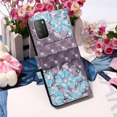 XIAOMI REDMI 9T /POCO M3 Tracy fashion 3D dėklas Blue Flower 3
