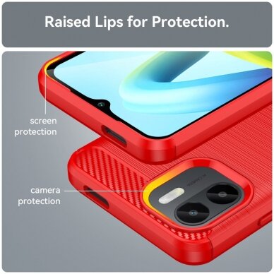 XIAOMI REDMI A1/REDMI A2 raudona Tracy LYGCARBON nugarėlė 4