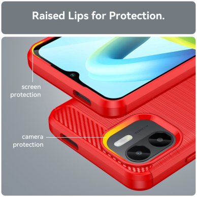 XIAOMI REDMI A1/REDMI A2 raudona Tracy LYGCARBON nugarėlė 4