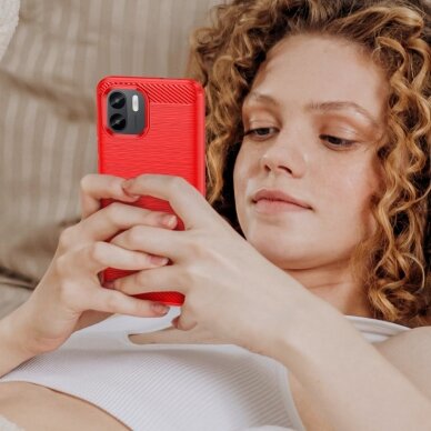 XIAOMI REDMI A1/REDMI A2 raudona Tracy LYGCARBON nugarėlė 5
