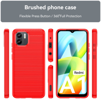XIAOMI REDMI A1/REDMI A2 raudona Tracy LYGCARBON nugarėlė 7