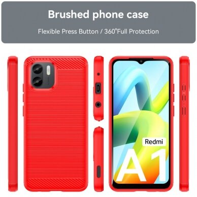XIAOMI REDMI A1/REDMI A2 raudona Tracy LYGCARBON nugarėlė 7