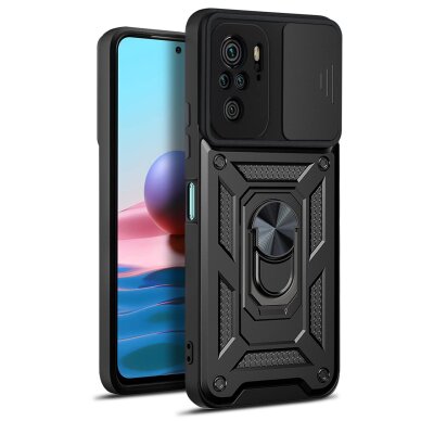 XIAOMI REDMI NOTE 10/10s/POCO M5s black RING ARMOR WITH CAMSHIELD nugarėlė