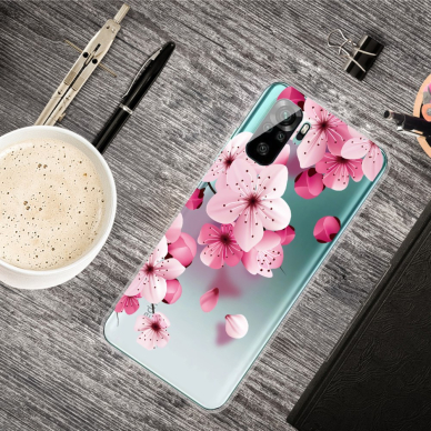 XIAOMI REDMI NOTE 10/10s/POCO M5s Tracy clear nugarėlė Pink Flower 3