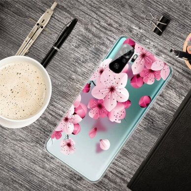 XIAOMI REDMI NOTE 10/10s/POCO M5s Tracy clear nugarėlė Pink Flower 3