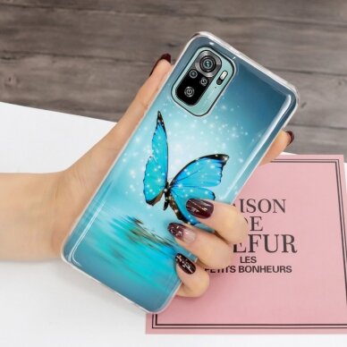 XIAOMI REDMI NOTE 10/10s/POCO M5s Tracy nugarėlė šviečianti tamsoje Blue Butterfly 4