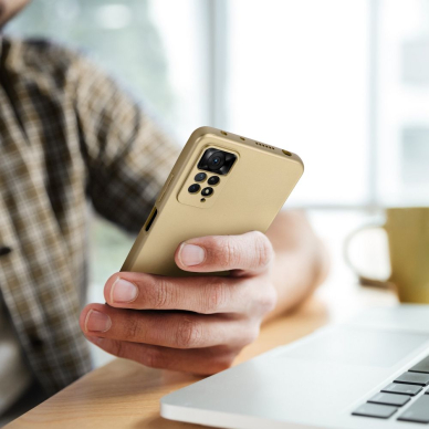XIAOMI REDMI NOTE 11/11S aukso spalvos METALLIC nugarėlė 5