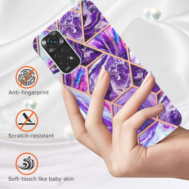 XIAOMI REDMI NOTE 11/11S Tracy nugarėlė Geometric marble Dark Purple 1