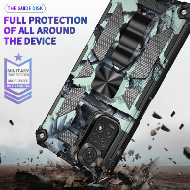 XIAOMI REDMI NOTE 11/11S green camouflage ARMOR METAL nugarėlė 3