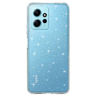 Xiaomi Redmi Note 12 clear Crystal Glitter nugarėlė 1
