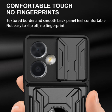 Xiaomi Redmi Note 12 PRO 5G /POCO X5 PRO black RING ARMOR WITH CAMSHIELD nugarėlė 1