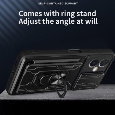 Xiaomi Redmi Note 12 PRO 5G /POCO X5 PRO black RING ARMOR WITH CAMSHIELD nugarėlė 2