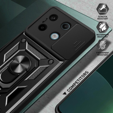 Xiaomi Redmi Note 13 Pro 5G / Poco X6 5G black RING ARMOR WITH CAMSHIELD nugarėlė 4