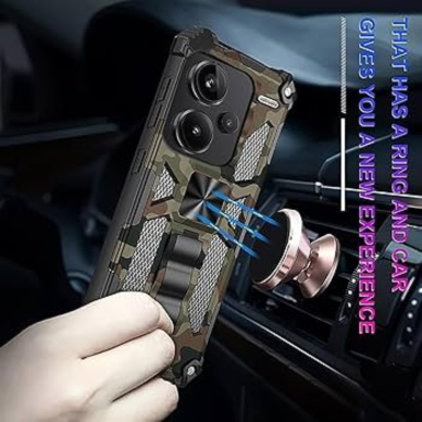Xiaomi Redmi Note 13 PRO+ 5G green camouflage ARMOR METAL nugarėlė 1