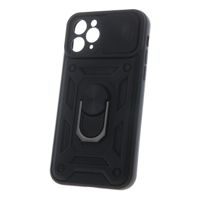 Xiaomi Redmi Note 14 4G black RING ARMOR WITH CAMSHIELD nugarėlė 1