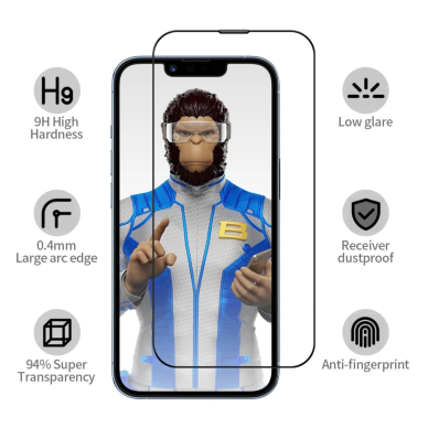 Xiaomi Redmi Note 9 PRO/Note 9S black pilnas Mr. Monkey 5D stiklas 2