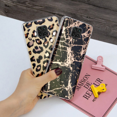 Xiaomi Redmi Note 9 PRO/Note 9s Tracy nugarėlė Black&gold Marble 4