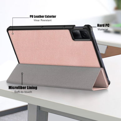 Xiaomi Redmi Pad 10.6" rausvas TRIFOLD dėklas 8