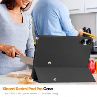 Xiaomi Redmi Pad Pro 12.1" black TRIFOLD dėklas 4