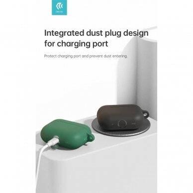Žalias dėklas Airpods Pro 2nd Gen Naked Silicone Devia 5